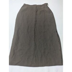 Max‎ Mara Italy Skirt Linen Pencil Straight Career Lined Slit Zip Sz 6 Academia